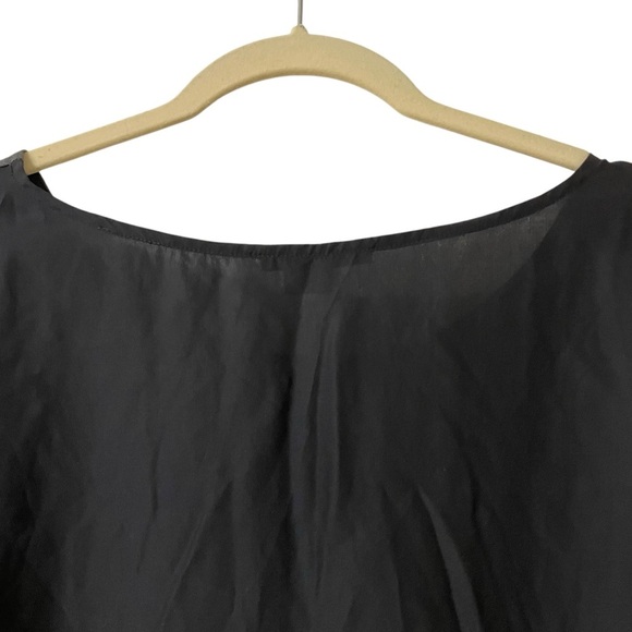 Vince Gray Black Mixed Media Long Sleeve Top Size Medium Lightweight Flowy - Picture 6 of 8